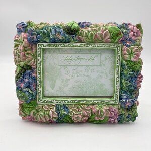 Lady Jayne Ltd Vintage Hydrangea 3D Ceramic Photo Frame 5x3.5 Floral Textured Co